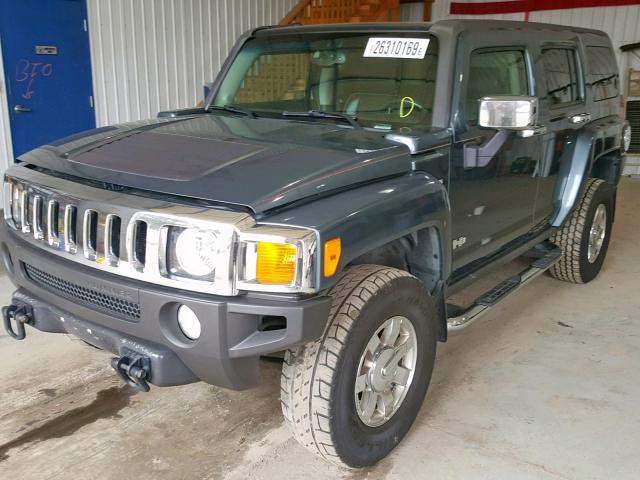 5GTDN13E778159845 - 2007 HUMMER H3 BLUE photo 2