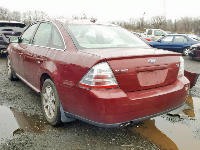 1FAHP27WX8G101463 - 2008 FORD TAURUS SEL RED photo 3