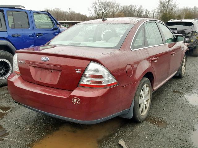 1FAHP27WX8G101463 - 2008 FORD TAURUS SEL RED photo 4