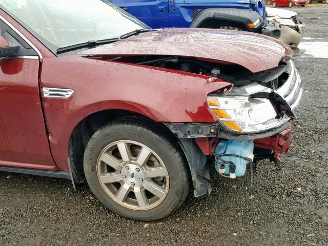 1FAHP27WX8G101463 - 2008 FORD TAURUS SEL RED photo 9