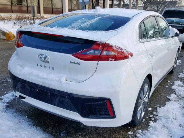 KMHC05LCXKU112196 - 2019 HYUNDAI IONIQ LIMI WHITE photo 4