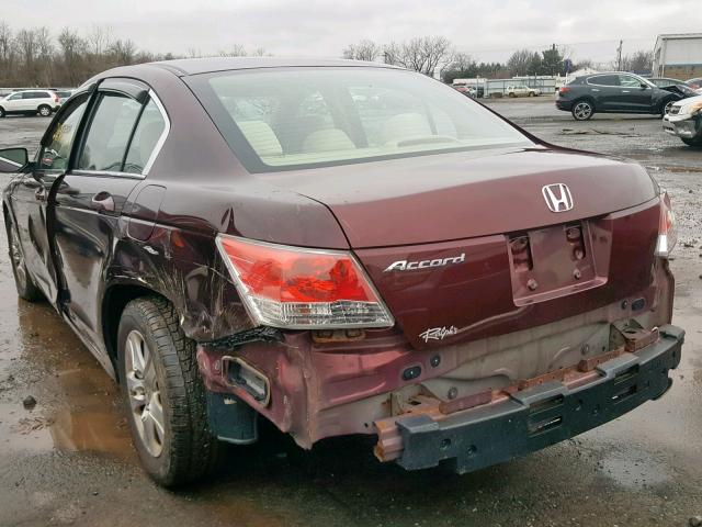 1HGCP2F44AA023955 - 2010 HONDA ACCORD LXP BURGUNDY photo 3