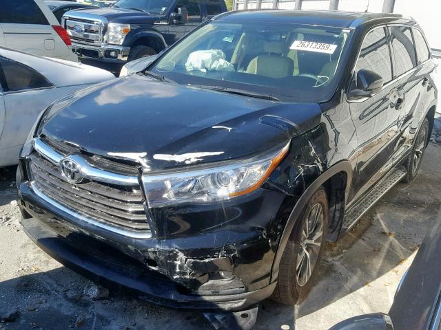 5TDKKRFH4GS128558 - 2016 TOYOTA HIGHLANDER BLACK photo 2