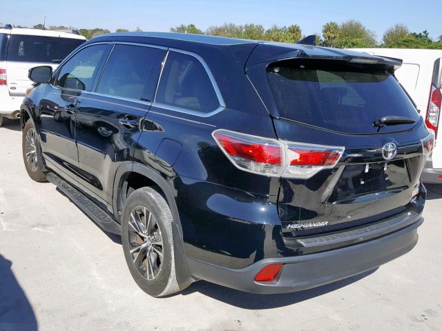 5TDKKRFH4GS128558 - 2016 TOYOTA HIGHLANDER BLACK photo 3