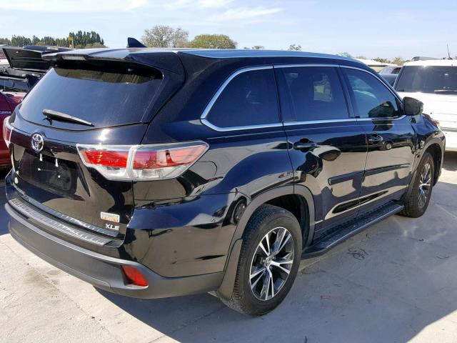 5TDKKRFH4GS128558 - 2016 TOYOTA HIGHLANDER BLACK photo 4