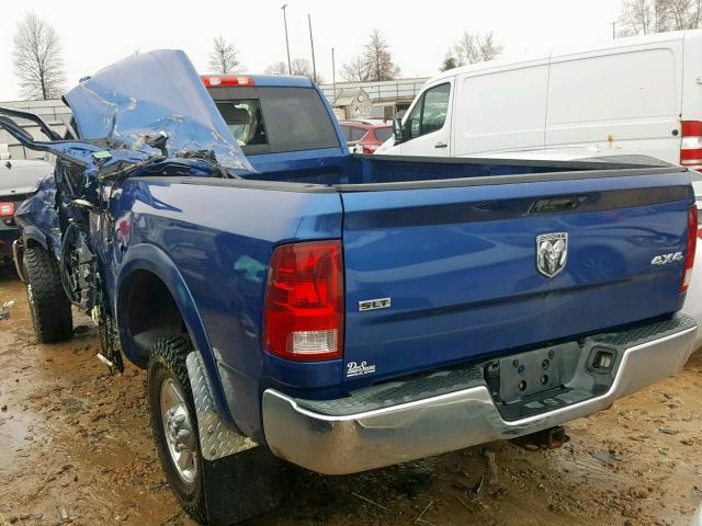 3D7LT2ETXAG121673 - 2010 DODGE RAM 2500 BLUE photo 3