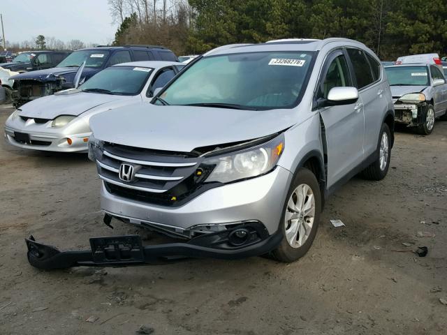 2HKRM3H75EH544972 - 2014 HONDA CR-V EXL GRAY photo 2