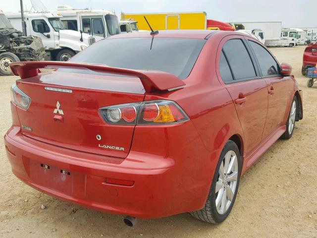 JA32U8FW2FU010469 - 2015 MITSUBISHI LANCER GT RED photo 4