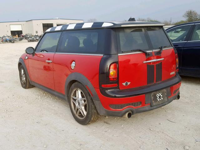 WMWMM33599TP90308 - 2009 MINI COOPER S C RED photo 3