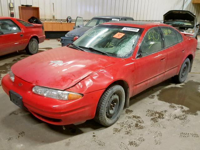 1G3NL52E9YC409630 - 2000 OLDSMOBILE ALERO GL RED photo 2