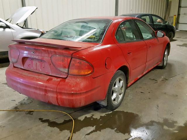 1G3NL52E9YC409630 - 2000 OLDSMOBILE ALERO GL RED photo 4