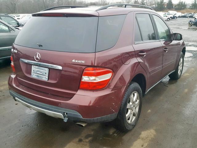 4JGBB86E67A222420 - 2007 MERCEDES-BENZ ML 350 RED photo 4