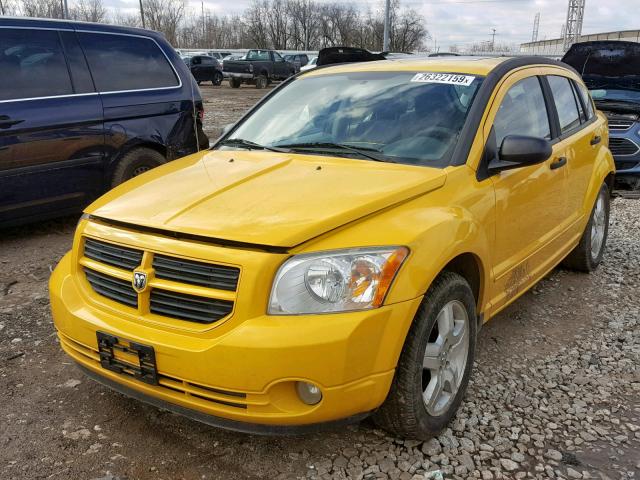 1B3HB48C47D525067 - 2007 DODGE CALIBER SX YELLOW photo 2