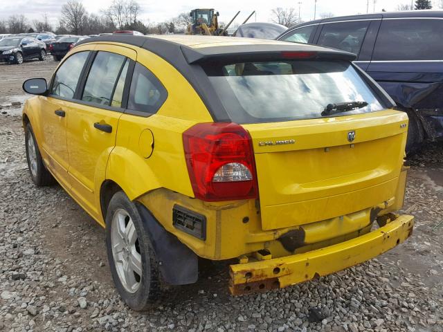 1B3HB48C47D525067 - 2007 DODGE CALIBER SX YELLOW photo 3