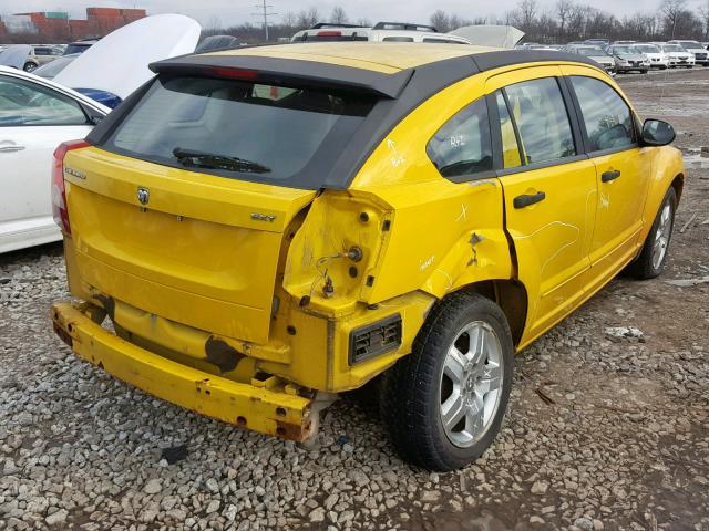 1B3HB48C47D525067 - 2007 DODGE CALIBER SX YELLOW photo 4