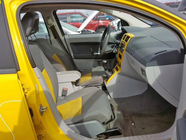 1B3HB48C47D525067 - 2007 DODGE CALIBER SX YELLOW photo 5