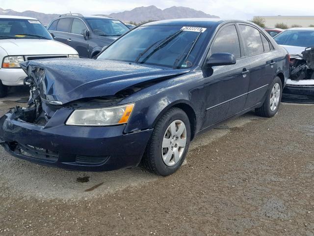 5NPET46C16H129270 - 2006 HYUNDAI SONATA GL BLUE photo 2