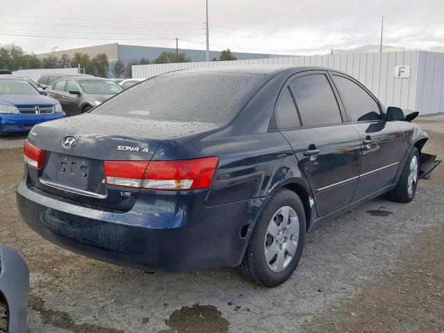 5NPET46C16H129270 - 2006 HYUNDAI SONATA GL BLUE photo 4