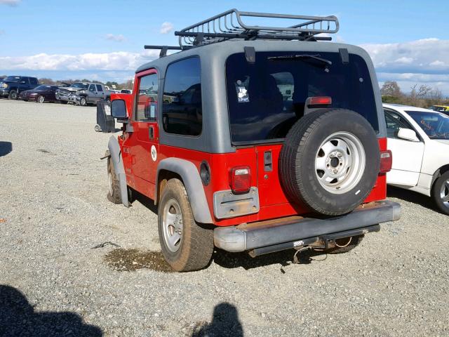 1J4FA39S93P342100 - 2003 JEEP WRANGLER C RED photo 3