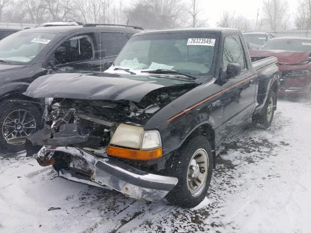 1FTYR10CXWPB61027 - 1998 FORD RANGER BLACK photo 2