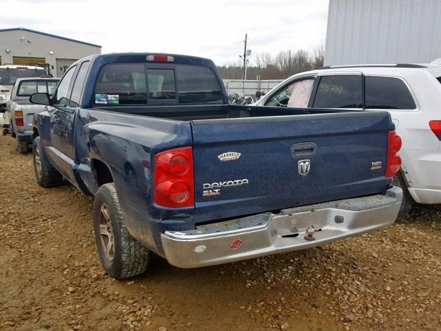 1D7HE42N75S229944 - 2005 DODGE DAKOTA SLT BLUE photo 3