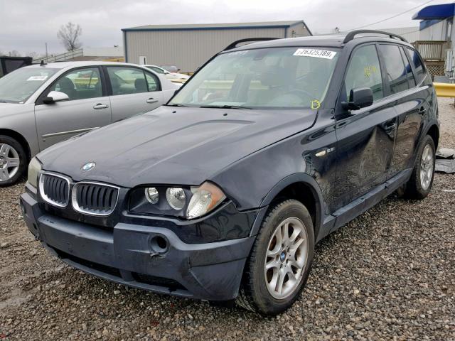 WBXPA734X4WC38689 - 2004 BMW X3 2.5I BLACK photo 2