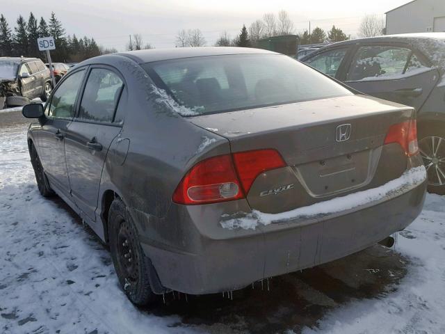 2HGFA163X7H040205 - 2007 HONDA CIVIC DX GRAY photo 3