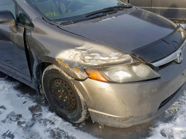 2HGFA163X7H040205 - 2007 HONDA CIVIC DX GRAY photo 9