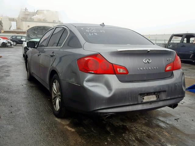 JN1DV6AR6BM653367 - 2011 INFINITI G25 GRAY photo 3