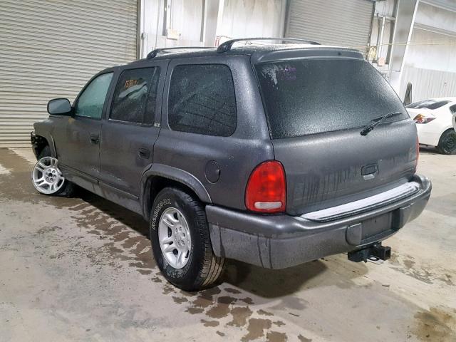 1B4HS48N82F122302 - 2002 DODGE DURANGO SL GRAY photo 3