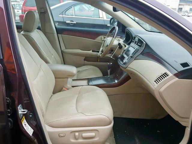 4T1BK3DB7BU401889 - 2011 TOYOTA AVALON BAS BURGUNDY photo 5