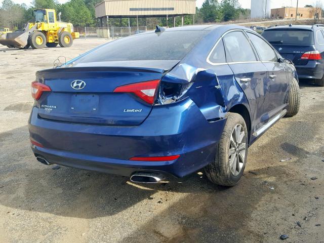 5NPE34AF3GH433249 - 2016 HYUNDAI SONATA SPO BLUE photo 4