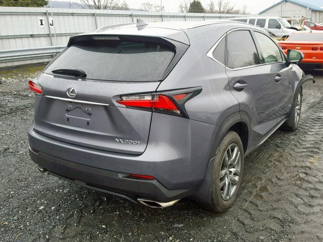 JTJBARBZ1G2059530 - 2016 LEXUS NX 200T CHARCOAL photo 4