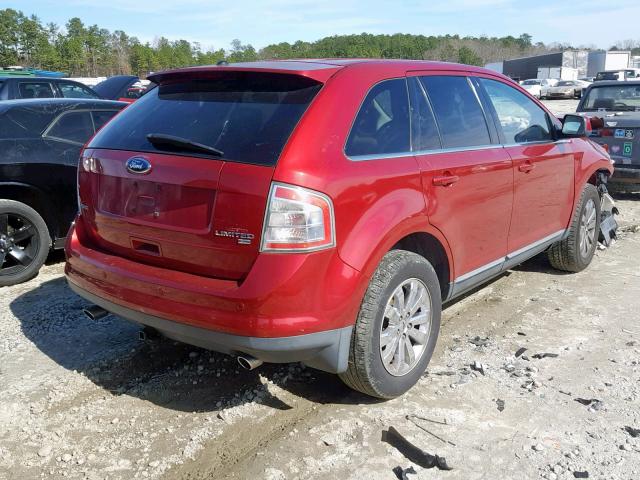 2FMDK49C08BA74184 - 2008 FORD EDGE LIMIT RED photo 4