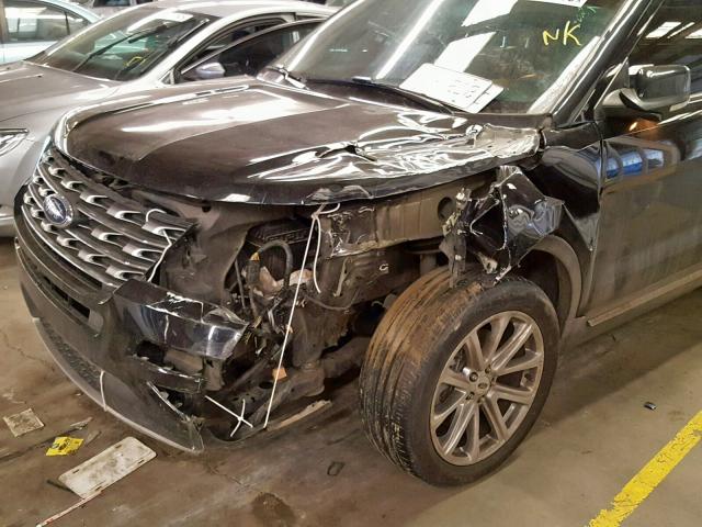 1FM5K8F88HGC35997 - 2017 FORD EXPLORER L BLACK photo 9