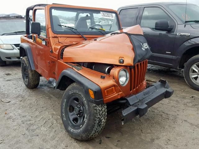 1J4FA49S4YP805189 - 2000 JEEP WRANGLER / ORANGE photo 1