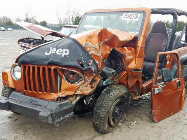 1J4FA49S4YP805189 - 2000 JEEP WRANGLER / ORANGE photo 10