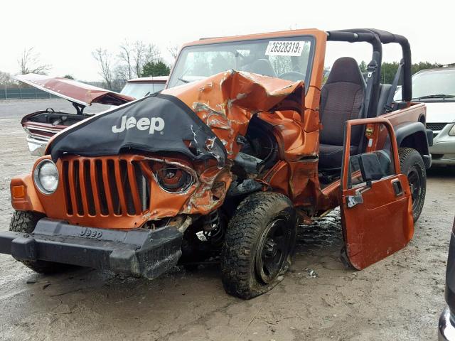 1J4FA49S4YP805189 - 2000 JEEP WRANGLER / ORANGE photo 2