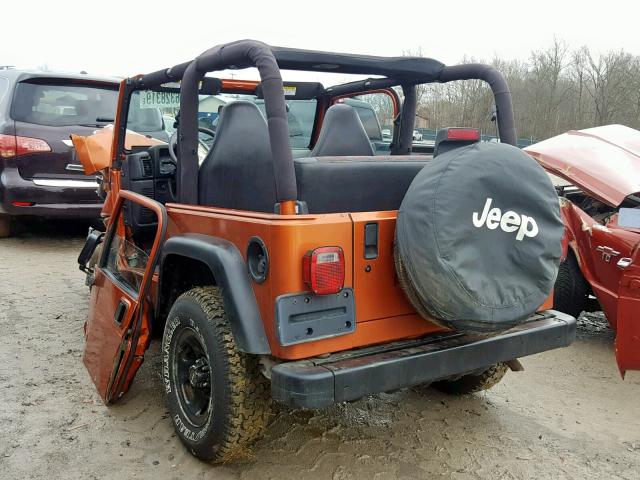 1J4FA49S4YP805189 - 2000 JEEP WRANGLER / ORANGE photo 3