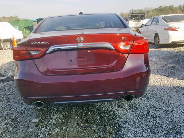 1N4AA6AP7GC395499 - 2016 NISSAN MAXIMA 3.5 BURGUNDY photo 9