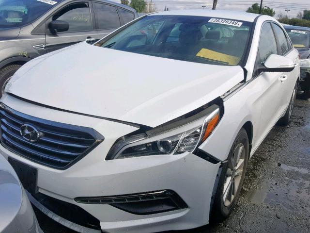 5NPE24AA1FH127690 - 2015 HYUNDAI SONATA ECO WHITE photo 2