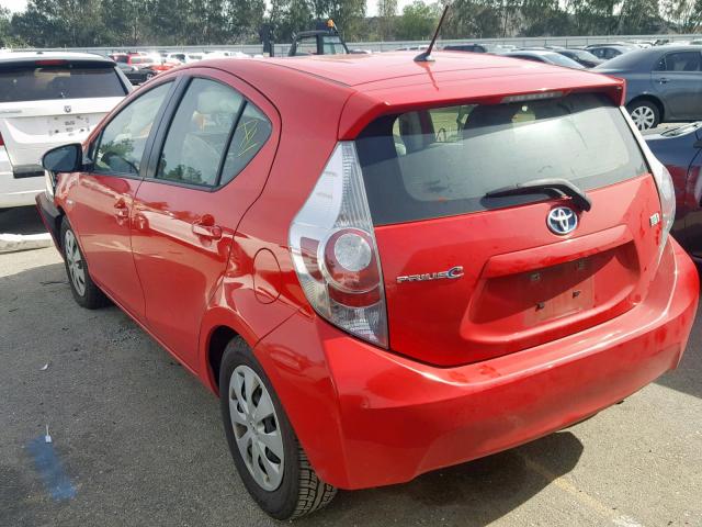 JTDKDTB37E1060963 - 2014 TOYOTA PRIUS C RED photo 3