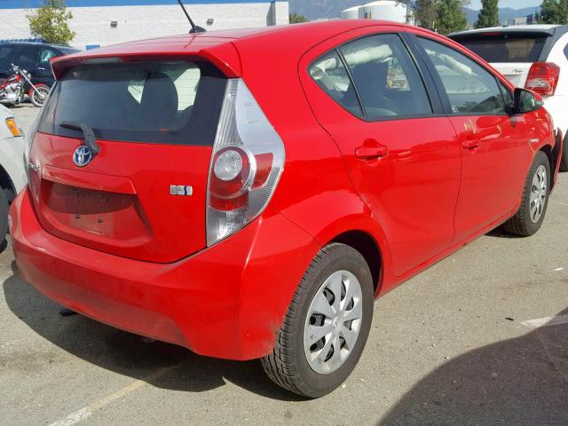 JTDKDTB37E1060963 - 2014 TOYOTA PRIUS C RED photo 4