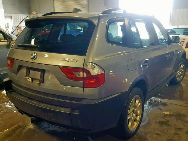 WBXPA73484WB27753 - 2004 BMW X3 2.5I GRAY photo 4