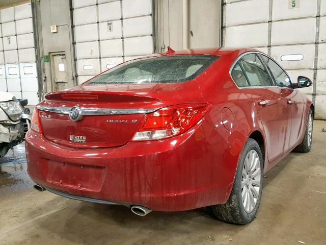 2G4GS5EV6D9189156 - 2013 BUICK REGAL PREM RED photo 4