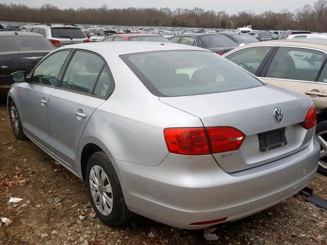 3VW2K7AJ5BM338638 - 2011 VOLKSWAGEN JETTA BASE SILVER photo 3