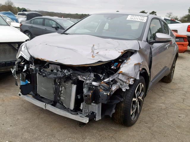 JTNKHMBX0K1012449 - 2019 TOYOTA C-HR XLE SILVER photo 2