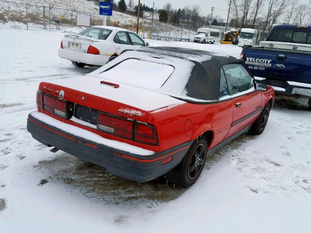 1G1JC344XN7269995 - 1992 CHEVROLET CAVALIER R RED photo 4