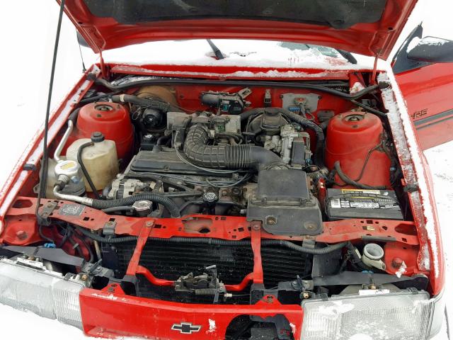 1G1JC344XN7269995 - 1992 CHEVROLET CAVALIER R RED photo 7