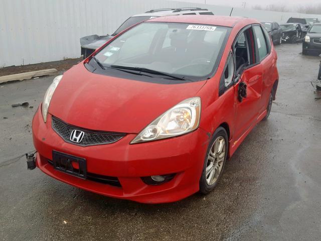 JHMGE88439S011595 - 2009 HONDA FIT SPORT RED photo 2